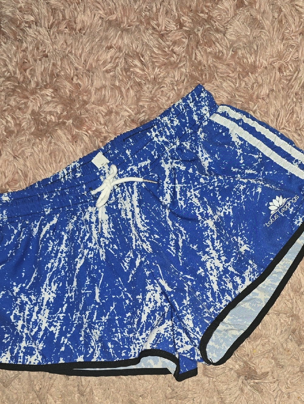 Lotus Leggings Blue Printed Athletic Shorts